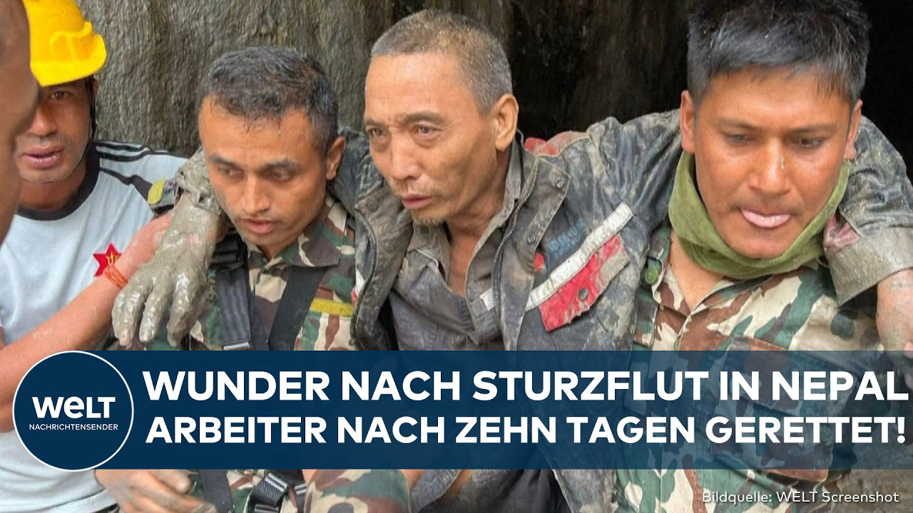 NEPAL: Wunder nach Sturzflut! Arbeiter nach zehn Tagen aus Tunnel gerettet