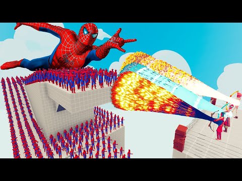 100x SPIDERMAN + 2x GIANT vs 3x EVERY GOD - Totally Accurate Battle Simulator TABS