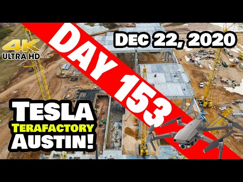 Tesla Gigafactory Austin 4K  Day 153 - 12/22/20 - Terafactory Texas - FASTEST GIGAFACTORY BUILD!