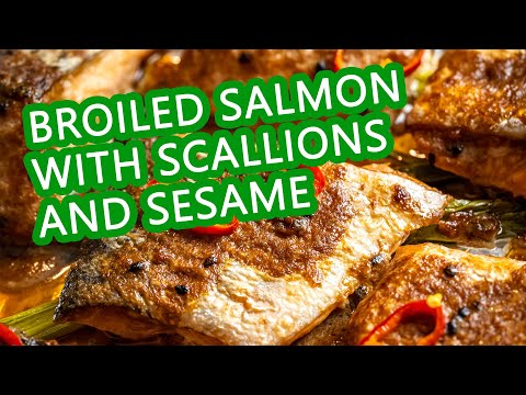 SUSHI SHORTS - Broiled salmon with sesame and scallions