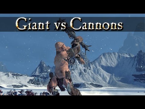 Sniping Monsters : Dwarf Cannons vs Giant - Total War Warhammer Mechanics