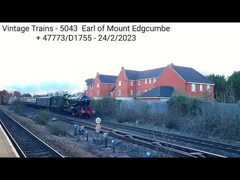 Vintage Trains 5043 'Earl of Mount Edgcumbe with D1755 / 47773 on the rear