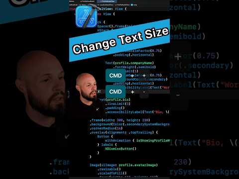 Xcode Tip - Quickly Change Text Size #iosdeveloper #swift #xcode thumbnail