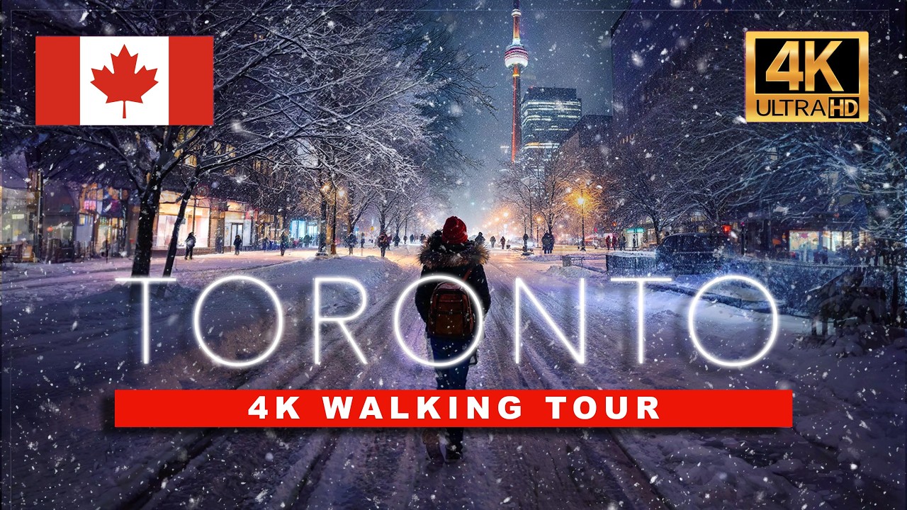 Immersive street-level walking tour through Toronto, Canada, showcasing authentic urban landscapes, local architecture, and the vibrant atmosphere of the city's neighborhoods