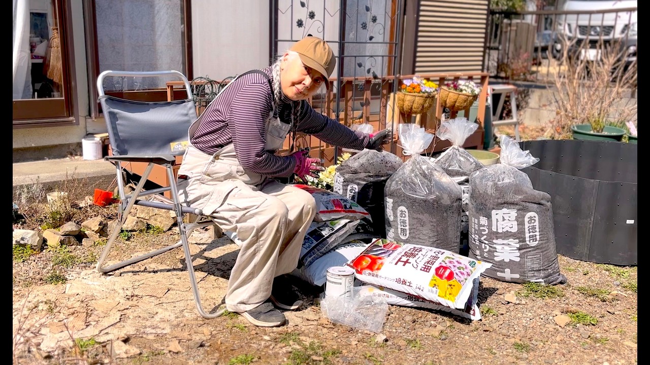 憧れのガーデン作り・2「レイズドベッドに入れる大量の腐葉土を買ってしまう」疲れた日冷蔵庫の残り物で夕飯作り