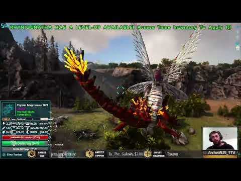 ARK Survival Evolved Rhyniognatha picks up Magmasaur