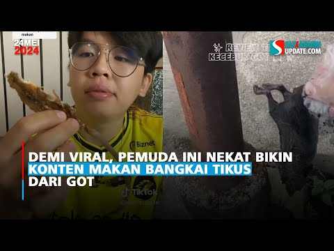 Demi Viral, Pemuda ini Nekat Bikin Konten Makan Bangkai Tikus Dari Got