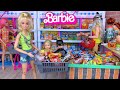 Barbie Doll Family Grocery Shopping For Halloween Candy Story