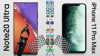 Samsung Galaxy Note20 Ultra vs Apple iPhone 11 Pro Max Speed Test