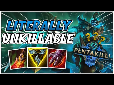 WTF?! I DONT TAKE DAMAGE WITH THIS HECARIM BUILD(1V5 PENTAKILL) - League of Legends