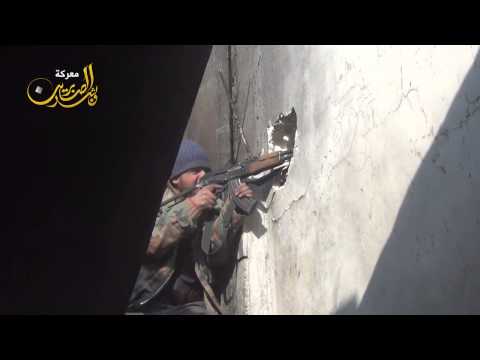 اشتباكات يخوضها لواء المقداد بن عمرو مع قوات النظام في مدينة داريا في ريف دمشق ضمن معركة "وبشر الصابرين"