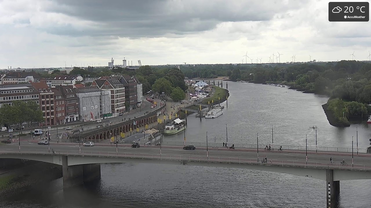 Live webcam view of Vista del río Weser desde la Schlachte