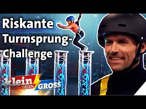 Sven Hannawald vs. Noah (9): Who can jump faster from tower to tower at a height of 4 meters?