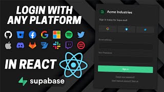 Login With Any Platform in React With Supabase (Discord, Google, Facebook, and More!)