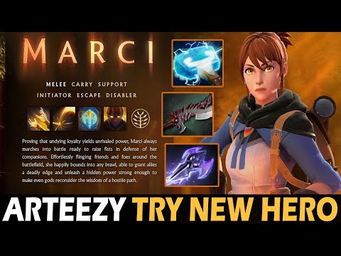 ARTEEZY TRY NEW HERO MARCI - MID MARCI w/ MAGE SLAYER | DOTA 2 Gameplay