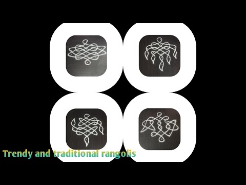 4 simple sikku kolam with 6x2 dots | Beginners melika muggulu designs