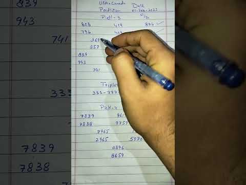 1st February 2023 - pick3 pick4 lottery prediction for today all states USA and Canada