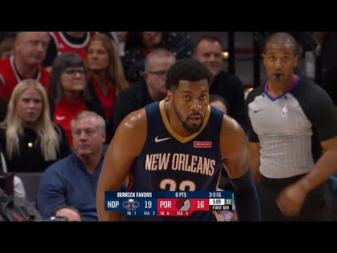 Derrick Favors Highlights(12 Pts, 13 Rebs, 1Blk) | 2019.12.23 Pelicans vs Trail Blazers |