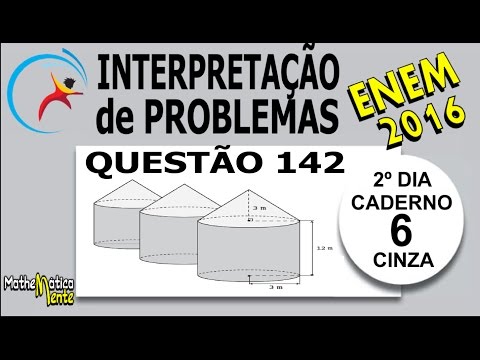 ENEM 2016 | VOLUME OF CONE AND CYLINDER | QUESTION 142 WITH COMMENTS