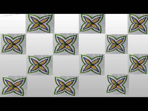 All over Hand Embroidery Flower Design