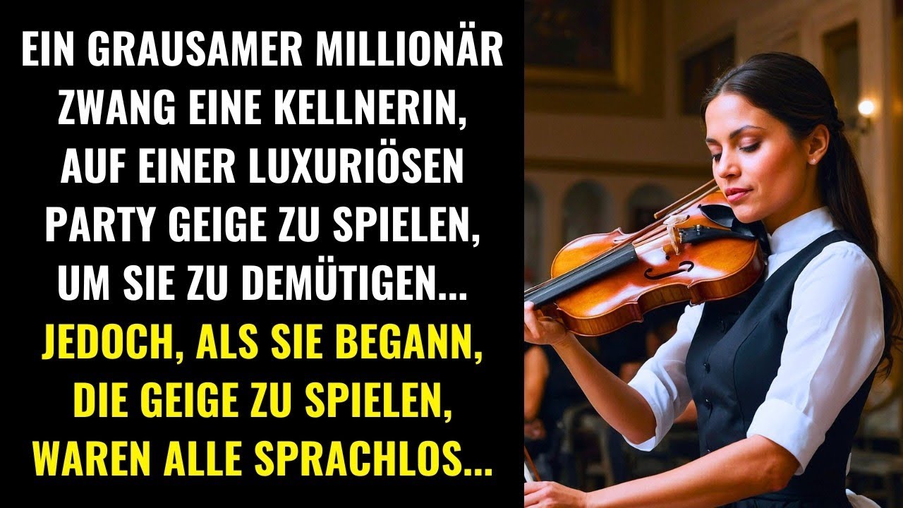 GRAUSAMER MILLIONÄR ZWANG EINE KELLNERIN, VIOLINE ZU SPIELEN, ABER IHR TALENT ÜBERRASCHTE ALLE...