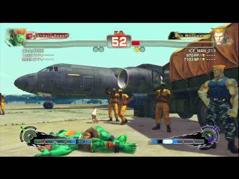 MickyK666 (Blanka) Vs ICE_MAN_213 (Guile) SSF4 AE Ranked Matches - PSN