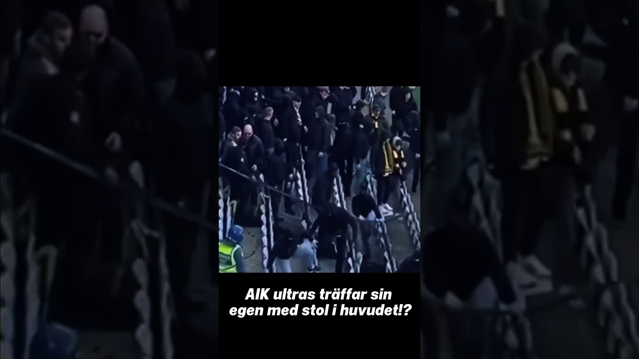 AIK ultras träffar sin egen med stol i huvudet