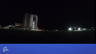 Artemis I Space Launch System Rocket Rollout Time Lapse