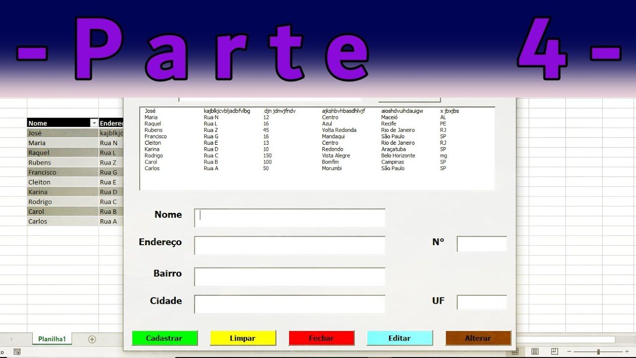 Cadastro de Clientes com Formulário no Excel (Parte 4 - Botões Editar e Alterar)