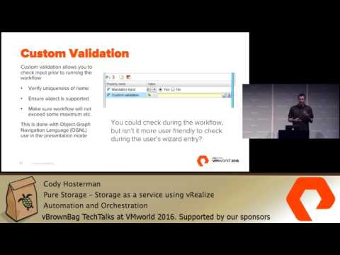 2016 VMworld EMEA - Cody Hosterman - Pure Storage - Storage as a service using vRA & vRO