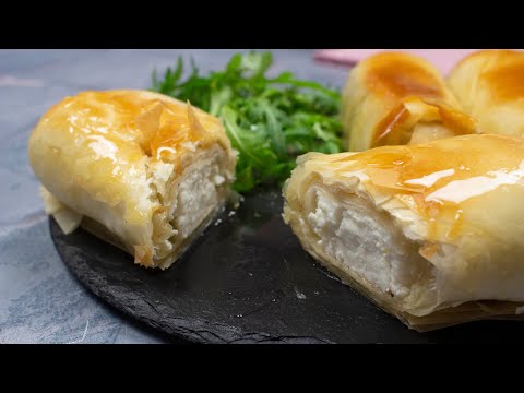 Ġbejna or Feta in Filo with Honey