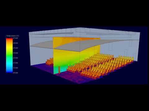 Temperatursimulation in einem Audimax zur Gewährleistung von Behaglichkeit an allen Plätzen