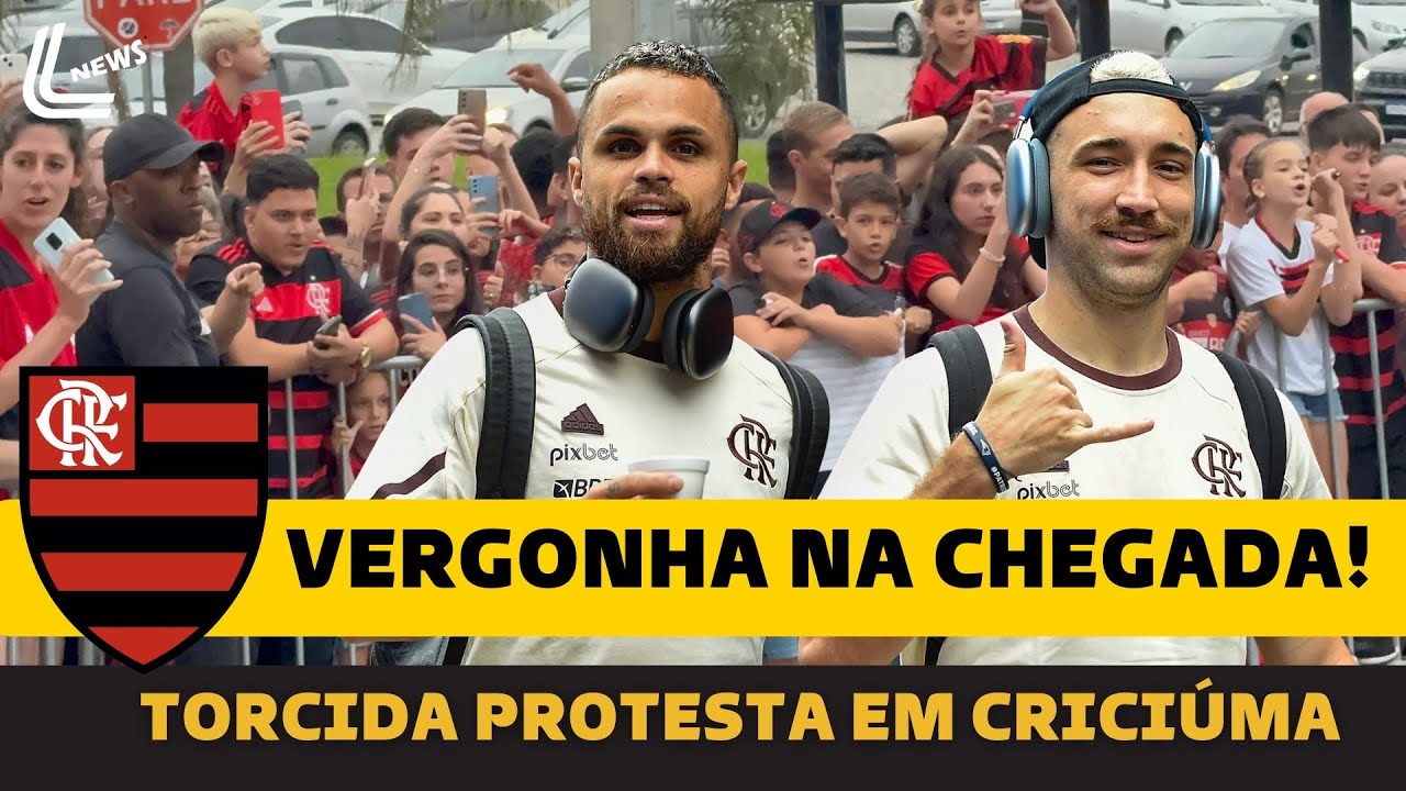VERGONHA DO FLAMENGO NA CHEGADA EM CRICIÚMA! TORCEDORES PROTESTAM POR NÃO TEREM VISTO OS JOGADORES!