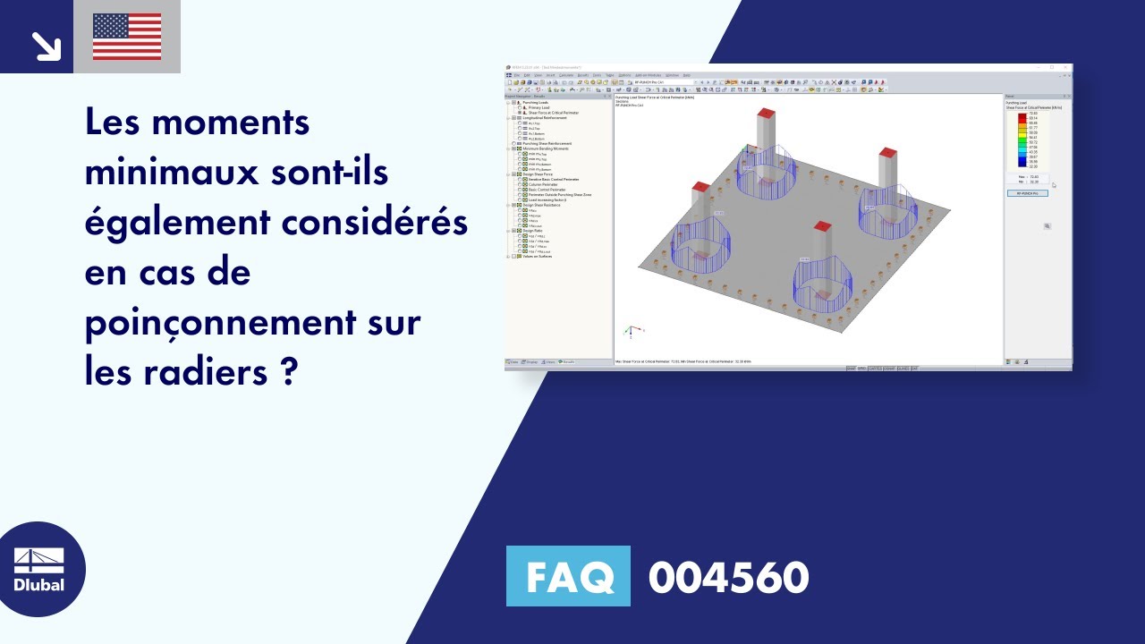 FAQ 004560 | Les moments minimaux sont-ils également considérés en cas de poinçonnement sur les radiers ?