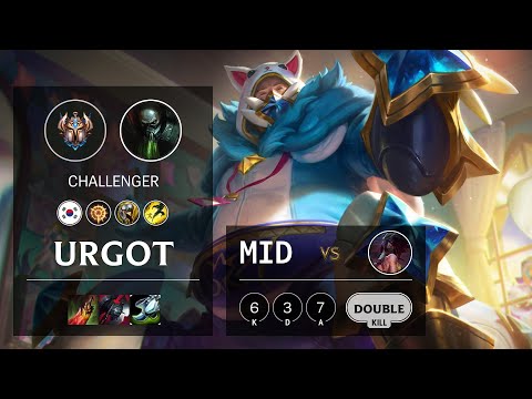 Urgot Mid vs Akali - KR Challenger Patch 10.16