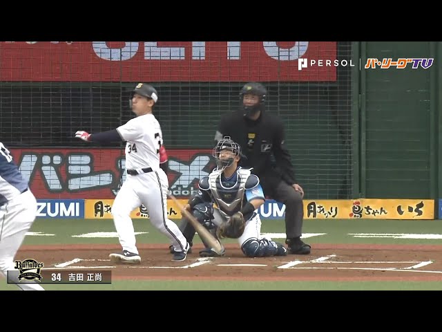 バファローズ・吉田正 1試合2発をマルチアングルで