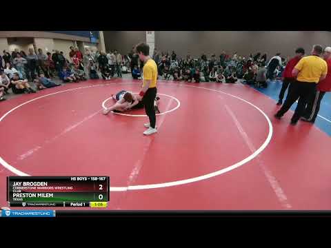158-167 Lbs Round 1 - Jay Brogden, Cornerstone Warriors Wrestling Club Vs Preston Milem, Texas 46a