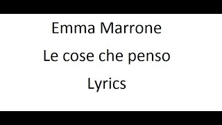Emma Marrone - Le cose che penso - Lyrics
