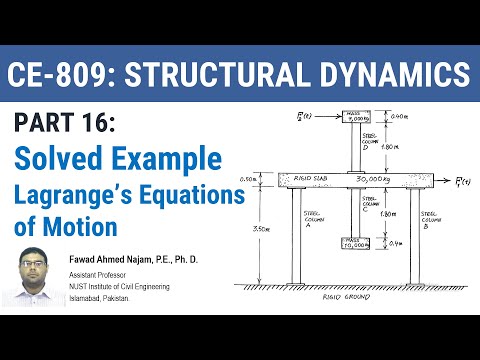 16 - A Solved Example - Equations of Motion of an MDF System using the Lagrange's Equation