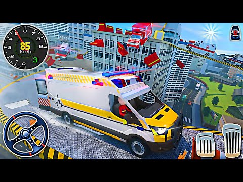 Stickman Ambulance Roof Jumping - Emergency VAN Stunt Driving Game 3D | Android Gameplay