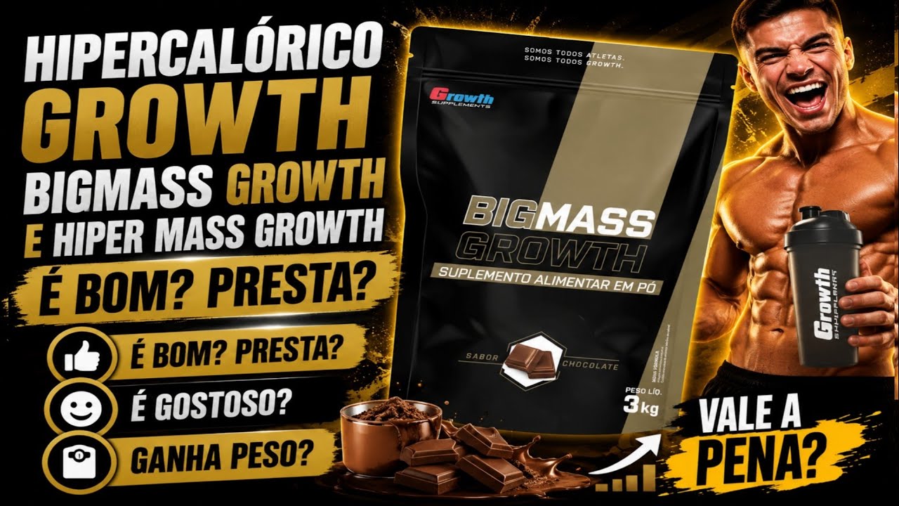 Miniatura da avaliação em vídeo de Suplemento Hiper Mass Growth Supplements 1kg Sabor Chocolate