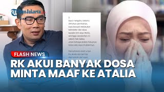Ridwan Kamil Sampaikan 5 Poin Permintaan Maaf, Akui Khilaf dan Serahkan Kebahagiaan pada Atalia