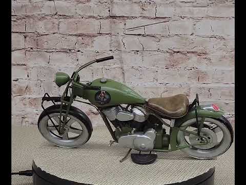 Handmade Vintage 1950 Motorcycle Classic Artwork Toy Metal Decor