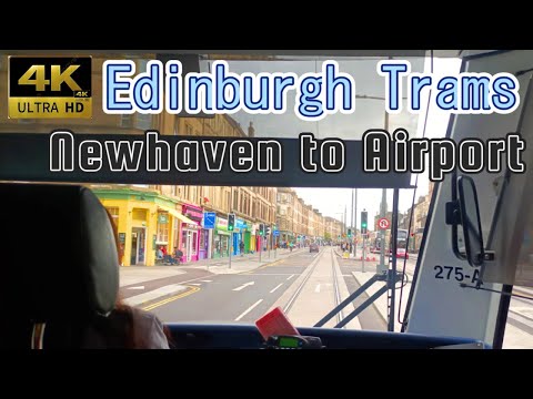 【4K Driver's view】Newhaven to Edinburgh Airport【Edinburgh Trams】