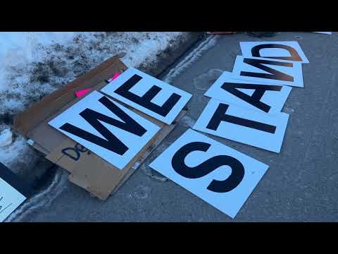 Demonstrators participate in National Shutdown protests in New Canaan