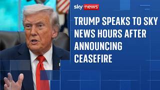 Trump speaks to Sky News hours after announcing ceasefire | Iran war