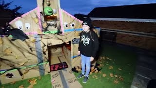 24 HOUR HAUNTED MANSION BOX FORT CHALLENGE!! SPOOKY BOX HOUSE TOUR!! Ruby Rube