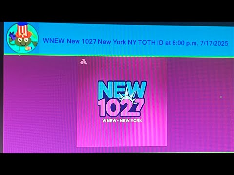 WNEW New 102.7 New York, NY TOTH ID at 6:00 p.m. 7/17/2025