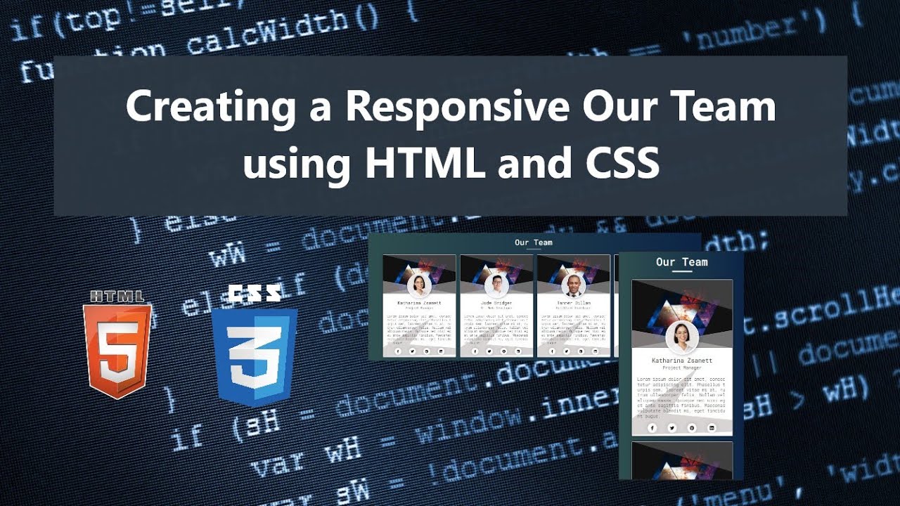 Creating a Responsive Our Team Template using HTML and CSS Tutorial DEMO