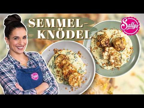 Leckere Semmelknödel mit Käse-Spinat-Soße - einfach & klassisch